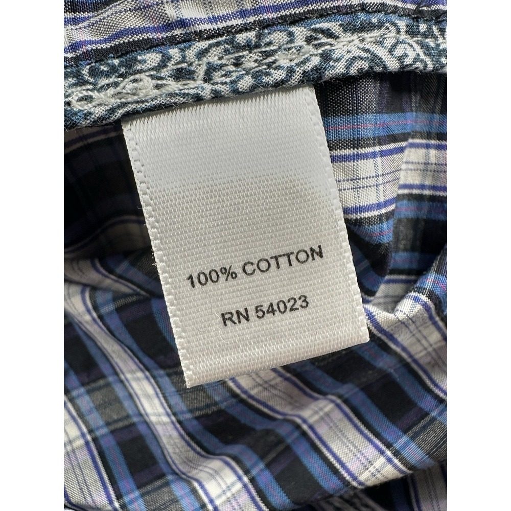 Banana Republic M Navy blue White Plaid Shirt Jacket Schoolboy Career Preppy - Picture 14 of 14